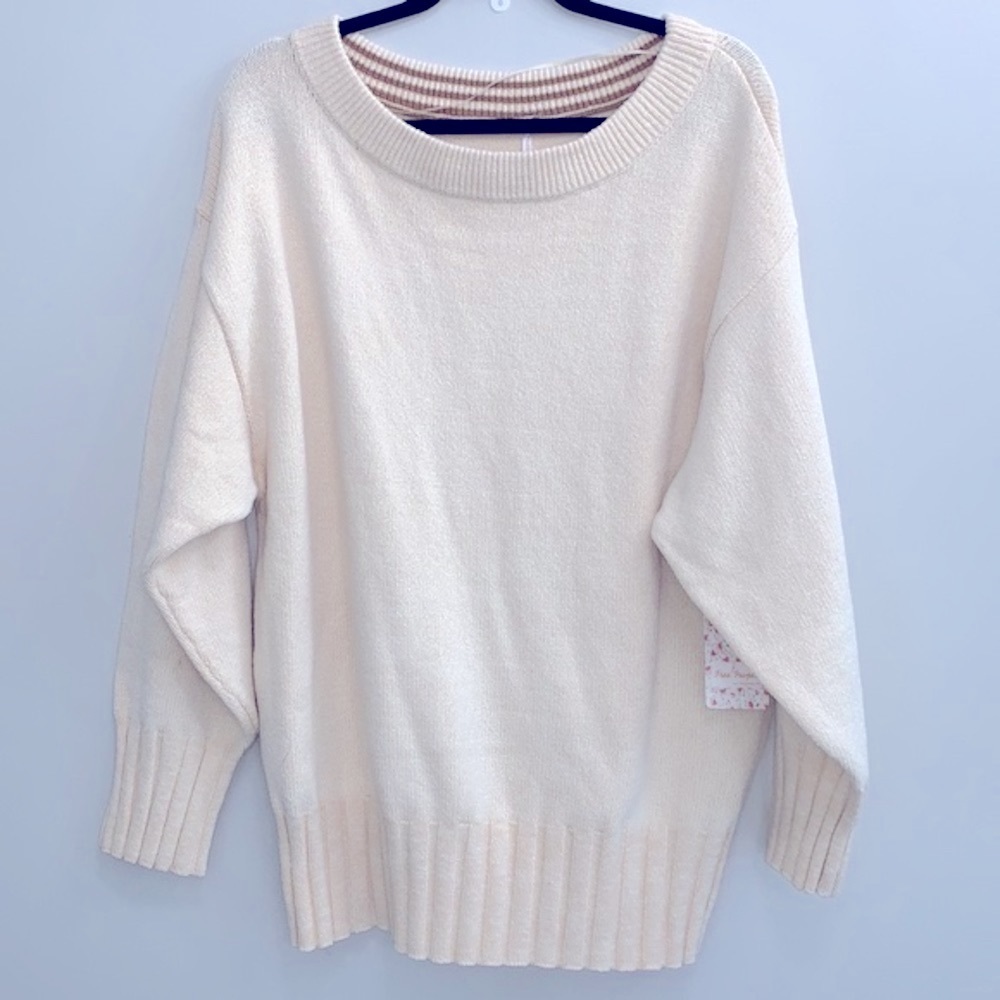 Free People Street Fair Tunic Sweater Ivory Combo - Picture 3 of 13